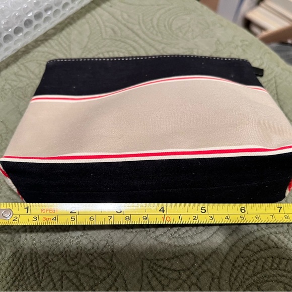 Kate Spade Black and Tan Makeup Pouch with Red Interior - Picture 4 of 5